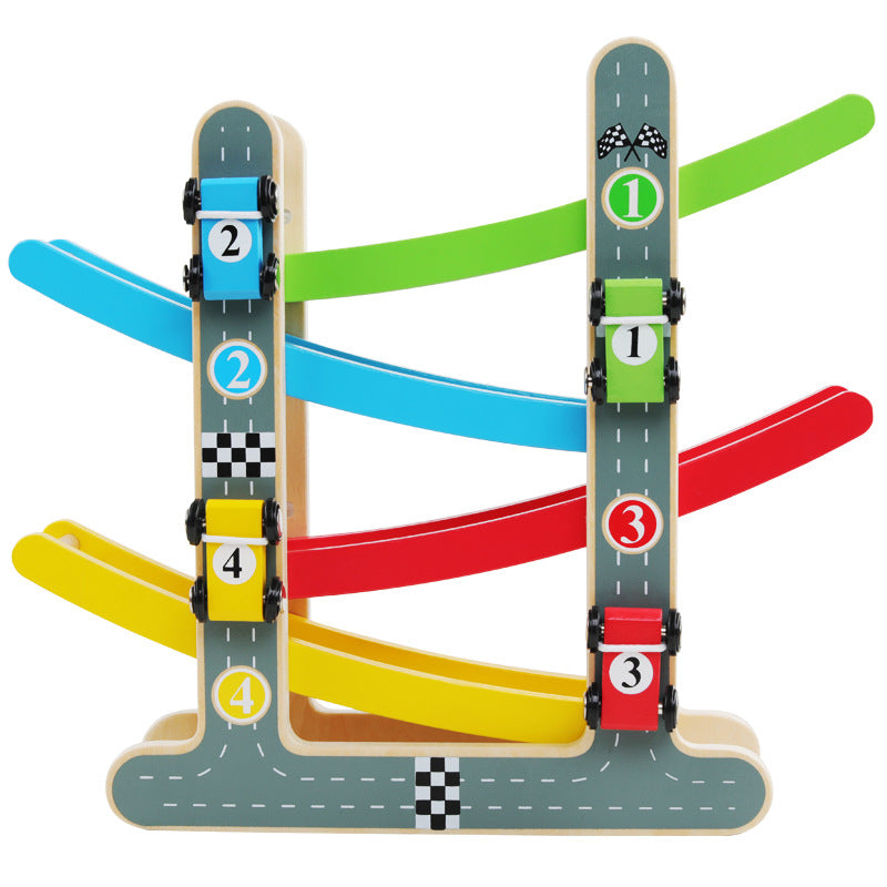 Rampe de course en bois pour voitures