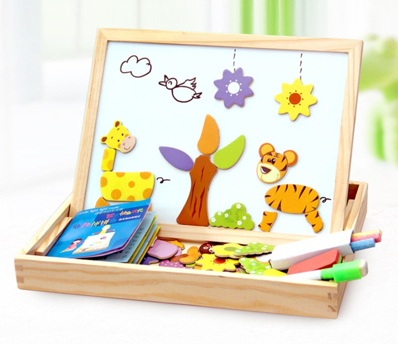 Tableau magnétique en bois pour dessiner et écrire