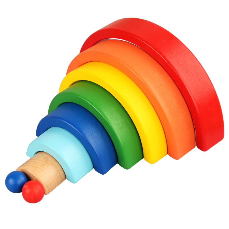 Empileurs arc-en-ciel en bois