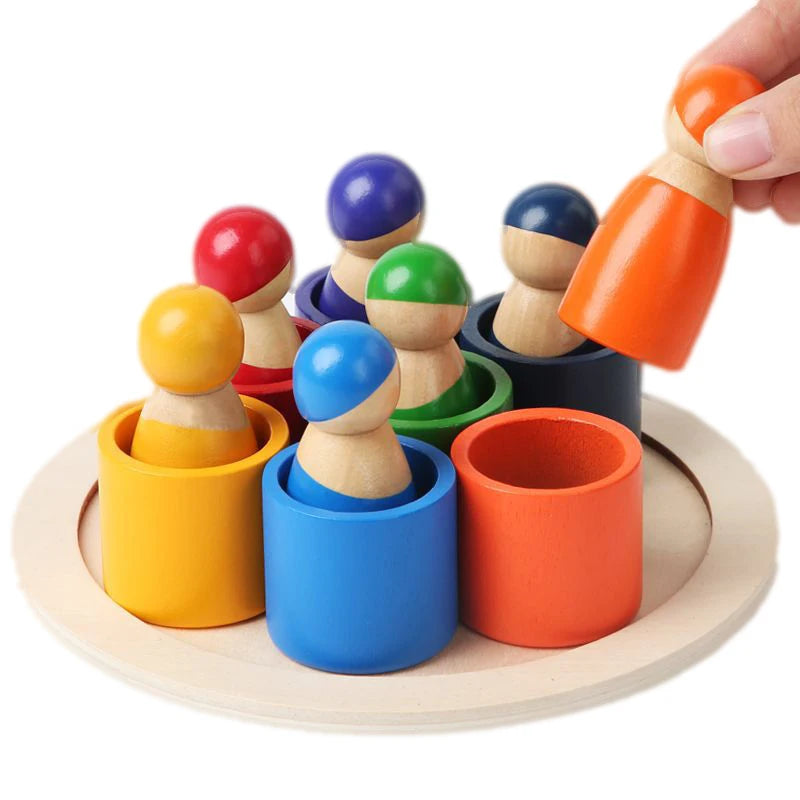 Puzzle arc-en-ciel en bois